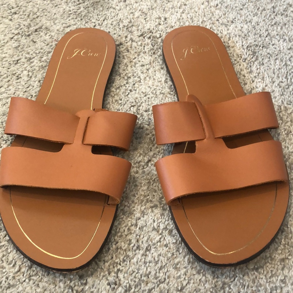 Jcrew Tan Leather Sandals Size 9.5